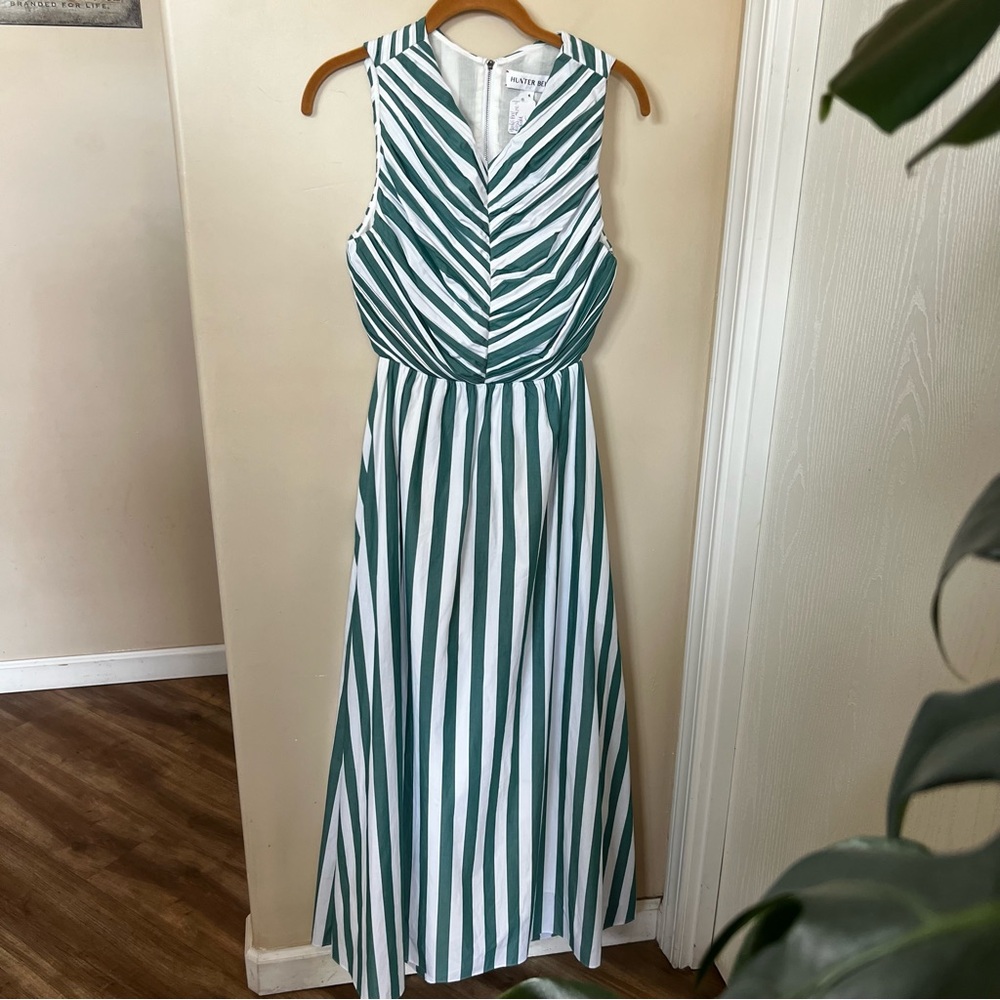 NWT Hunter Bell Kathleen Dress Emerald Stripe - Picture 10 of 13
